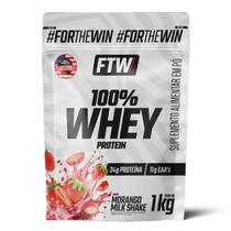 100% whey protein morango milk shake 1kg refil