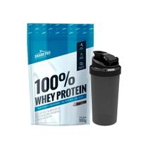 100% Whey Protein Pouche Chocolate 900g + Coqueteleira Shark Pro