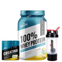 100% Whey Protein Shark Pro (900g)+Creatina Pura 300g 100% Monohidratada - Shark Pro+Coqueteleira integral