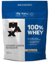 100% Whey refil 900g Max Titanium Proteina Concentrada WPC