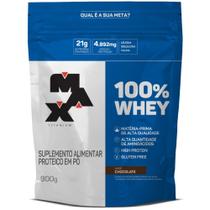 100% Whey refil 900g Max Titanium proteína concentrado + nota fiscal
