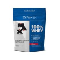 100% Whey Refil Sabor Morango 900G - MAX