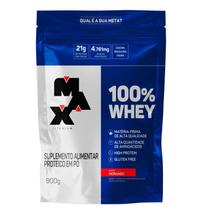 100% whey sabor morango 900g refil