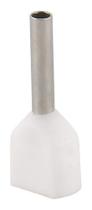 100 X Terminal Conector Tubular Ilhós Duplo 0,5mm Branco
