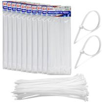 1000 Abraçadeiras Fitas Lacre de Nylon 4.8x300mm Cinta Branco 30cm Revenda Atacado