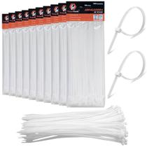 1000 Abraçadeiras Lacre Nylon Cinta Plástica 3,6x250mm Fita Hellerman Branca Revenda Atacado Lojista
