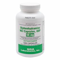 1000 Cápsulas de Diphenhydramine HCL com Ação Rápida - SDA Labs