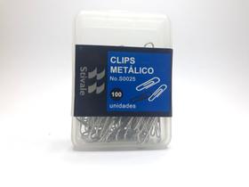 1000 Clips Papel Cx 100 unidades 8x28mm Aço Inox