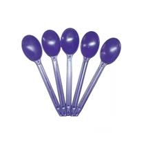 1000 Colher De Açai Sorvete Bolo Doce Não Quebra Roxa 14cm