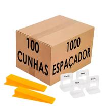 1000 Espaçador Nivelador + 100 Cunhas Piso Porcelanato Unic