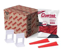 1000 Espaçador Nivelador Slim 1,5mm Piso Porcelanato 100 Cunhas Slim Cortag