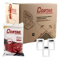 1000 Espaçador Nivelador Slim Porcelanato + 100 Cunha Cortag