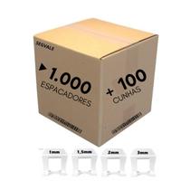 1000 Espaçadores 100 Cunhas Nivelador Para Piso Porcelanato e Cerâmicas obras e alvernaria Nivelamento Estratégico