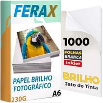 1000 Folhas Papel Fotográfico Glossy 230g 10x15 Padrão