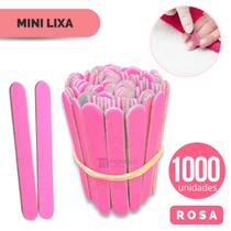 1000 Lixas de Unha Mini Descartáveis Manicure Pedicure Profissional 8 cm Cor:Rosa - Monolo