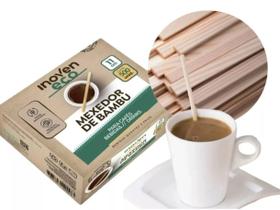 1000 Mexedor De Bambu Eco Para Café Sucos Drinks Inoven