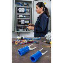 1000 Terminais Garfo 1,5-2,5mm M4 Azul Pré-Isolados