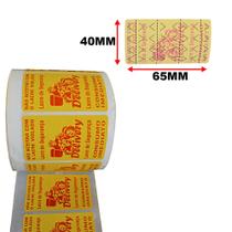 1000 Und - Lacre Adesivo Destrutível Para Entregar Lanches / Delivery / Ifood