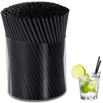 1000 unidades Canudos curtos de coquetel descartáveis pretos - 13 cm de comprimento 1000 unidades Canudos curtos de coquetel descartáveis pretos - 13 cm de comprimento