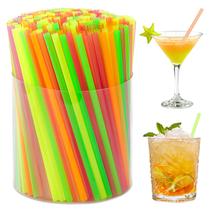 1000 unidades Canudos de coquetel curtos Neon Bar RENYIH de 12 cm de plástico 1000 unidades Canudos de coquetel curtos Neon Bar RENYIH de 12 cm de plástico