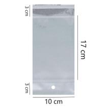 1000 Unidades saco Plástico Adesivado com Solapa 10x17+3 cm