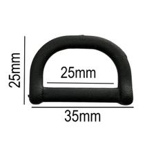 1000un Meia Argola 25mm Preta Plástico Alça Bolsas Cadarço 1000un Meia Argola 25mm Preta Plástico Alça Bolsas Cadarço