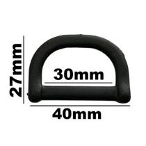 1000un Meia Argola 30mm Preta Plástico Alça Bolsa Fita Lua