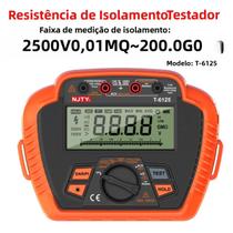 1000V 2500V Megôhmetro Digital NJTY Testador De Resistência De Isolamento MAX 20GΩ 200GΩ Relação De