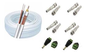 100m Cabo Coaxial Para Cftv + Conectores P/ 4 Câmeras - condutti