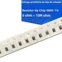 100pcs 0805 SMD Chip Resistor 1% 1/8W 0R-10M Vários Ohms PLR
