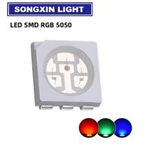 100pcs 5050 RGB SMD/SMT LED PLCC-6 3-CHIPS Super Bright lâmpada luz LED SMD de alta qualidade