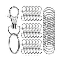 100PCS Ganchos Para Chaveiro, Argolas Giratórias Com Fecho De Lagosta Para Confecção De Joias E