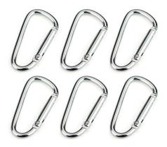 100pcs. Mini Mosquetão Tipo D Alumínio Clipe Camping Chaveiro