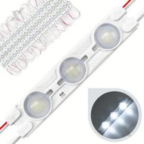 100pçs Módulo Led Injetado 12v 7025 3led 1,7w Com Lente 160º 6500K