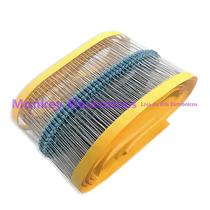 100PCS Resistor De Filme Metálico 1/4W 1% 1K 10K 100R 220R Ohm Resistência