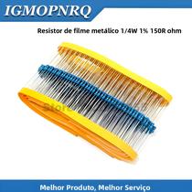 100PCS Resistor De Filme Metálico 1/4W 150R 150 Ohm 0.25W 1% Alta Qualidade