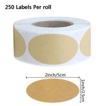 100pcs/roll Oval DIY Blank Kraft Paper Labels Handmade Baking Stickers Adesivos Etiquetas de Presente Marcas de decoração para jarras de geleia