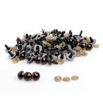 100Pcs/Set 12mm Plastic Safety Eyes For Teddy Bear Doll Animal Puppet Craft - Brown - 12mm