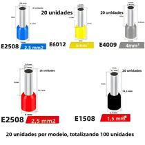 100PCS Terminais Elétricos Tubulares VE Conectores De Bloco Para Fios E Cabos