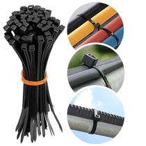 100un Abraçadeira Nylon 30cm x 3,6mm Preta Cinta Plástica Presilha de Plástico