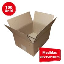 100un Caixa de papelão 20x15x10cm 100un Caixa de papelão 20x15x10cm