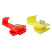 100un Conector Derivação Taplink Perfurante Emenda Para Fios Cabos Vermelho e Amarelo Fio - 50 De Cada