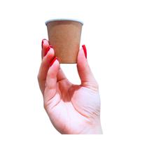 100Un Copo Papel Biodegradável Térmico Café Curto 60Ml Kraft