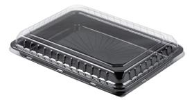 100un Embalagem P/ Sushi Combinado 04 C/ Tampa Jf Pack Cor Preta