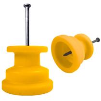 100un Isolador Roldana c/ Prego p/ Cerca 3030 Amarelo