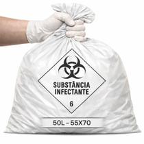 100un Saco de Lixo Hospitalar Infectante Branco 50 Litros Medida 55X70 Clinicas Consultório Tatuador 100un Saco de Lixo Hospitalar Infectante Branco 50 Litros Medida 55X70 Clinicas Consultório Tatuador