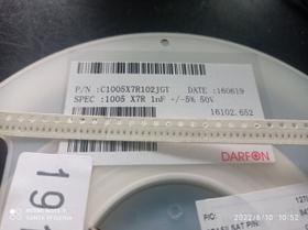 100x Capacitor 1k/50v = 1nf/50v 0402 Smd 0,5x1mm 10% Darfon 100x Capacitor 1k/50v = 1nf/50v 0402 Smd 0,5x1mm 10% Darfon