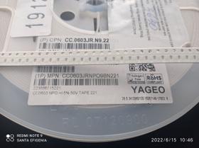 100x Capacitor 220pf/50v 0603 Smd 0,8x1,6mm Np0 5% Yageo 100x Capacitor 220pf/50v 0603 Smd 0,8x1,6mm Np0 5% Yageo