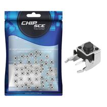 100x Chave Táctil 2 Terminais+ Suporte 6 x 6 x 5mm 90º Graus