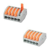 100x Conectores Emenda Compacto 5 Fios 4mm - Cmk222-415